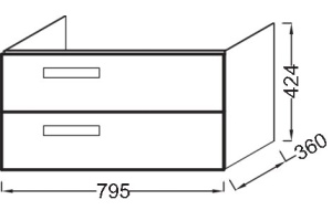 Тумба под раковину Jacob Delafon Rythmik 79.5 см (EB1302-G1C) - 2