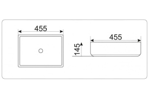 Раковина накладная Ceramalux N белый (9439) - 2