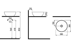 Рукомойник Bien Motto MTLG03802FD0W5000 - 2