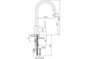 Смеситель для кухни Paini Cox 78CR591SAKM - 2
