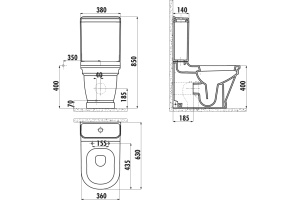 Унитаз-компакт Creavit Antik AN360 - 2