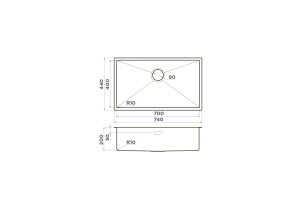 Мойка кухонная Omoikiri Taki вороненая сталь (4993498) - 2