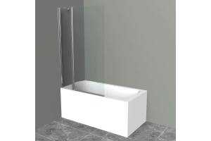 Шторка на ванну BelBagno UNO 120х150 профиль хром стекло прозрачное