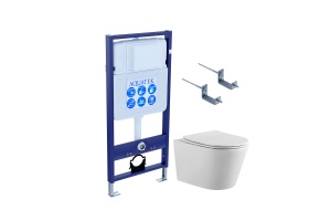 Set AQUATEK ВЕГА-KKI2 (рама AQUATEK Standard INS-0000012+звукоизоляционная прокладка+крепеж KKI-0000002+унитаз ВЕГА AQ1905-00+тонкое сиденье с механиз