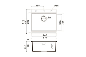 Мойка кухонная Omoikiri Kitagawa 51 графит - 2