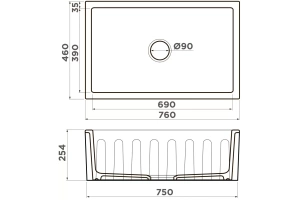 Мойка кухонная Omoikiri Mikura Natceramic/черный (4997075) - 2
