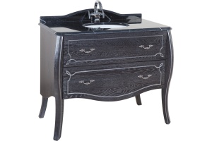 Тумба с раковиной Bellezza Грация Люкс 90 черная патина серебро - 2