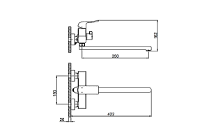 Смеситель для ванны Gappo Aventador G2250-8 - 2