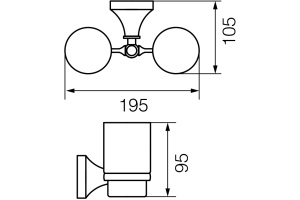 Стакан Veragio Gialetta VR.GIL-6442.CR двойной, хром - 3