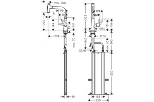 Кухонный смеситель однорычажный, 220, с вытяжным душем, 2jet, sBox Hansgrohe 73868000 - 2