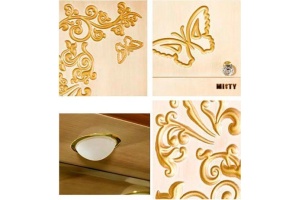 Зеркало Misty Бабочка 90 L бежевый, патина - 3