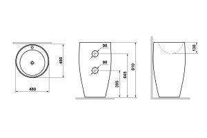 Раковина напольная круглая Laguraty 0001K - 3