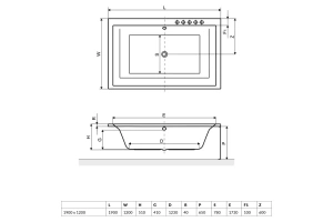 Фронтальный экран для ванны Excellent 190х65 белый - 2