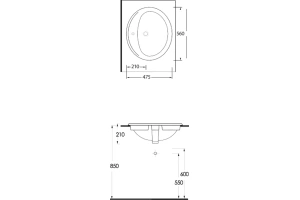 Раковина встраиваемая beWash Balaton 56 белый - 2