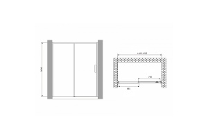 Душевая дверь Abber Komfort 150 хром стекло прозрачное - 2