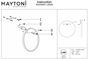Накладной светильник Maytoni Rim MOD058WL-L50B3K - 2