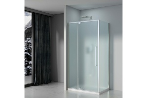 Душевой уголок Black&White Stellar Wind 90х90 хром стекло матовое - 2