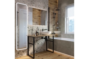 Мебель для ванной DIWO Элиста 100 светлое дерево, с раковиной Moduo 55 Leaf (комплект, гарнитур) - 2