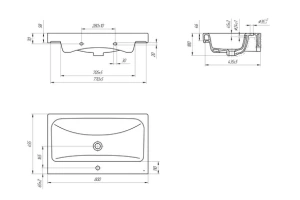 Мебельная раковина Cersanit Moduo 80 белая - 3