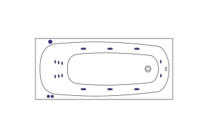 Акриловая ванна Whitecross Layla 180х80 белая золото с гидромассажем - 2