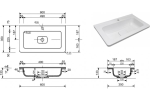 Раковина мебельная Style Line Каре Люкс Мини 60 белый - 3