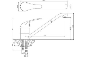 Смеситель для кухонной мойки Rossinka  хром (Y40-21) - 2