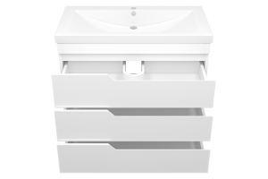Тумба под раковину Misty Софт 90 белая глянцевая - 2