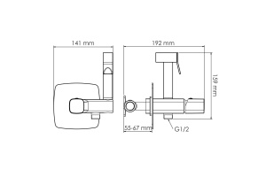 Nuthe 9138 Встраиваемый смеситель для душа с гигиенической лейкой - 3