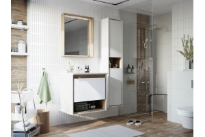 Зеркало STWORKI Ольтен 60 дуб сонома, прямоугольное, в скандинавском стиле, под дерево, настенное - 3