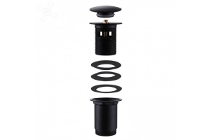 Донный клапан Abber черный, матовый (AF0010B) - 2