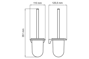 Wiese K-8927 Щетка для унитаза подвесная - 3