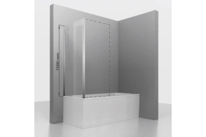 Боковая панель Rgw 80х150 хром стекло прозрачное - 2