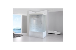 Душевая кабина Royal Bath 120х80 L профиль хром стекло матовое с гидромассажем - 2