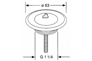 Донный клапан для раковины Kludi 1041135-00 - 2