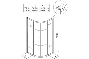 Душевой уголок Kolpa San Eco Quat 90x90 хром стекло прозрачное - 3