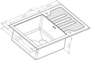 Мойка кухонная Zorg Inox Glass GL-7851-BLACK-BRONZE черное стекло - 3