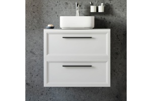 Тумба с раковиной STWORKI Эстерсунд 75 белая матовая, монте тиберио