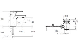 Смеситель Jacob Delafon Aleo E72275-4-CP для раковины - 2