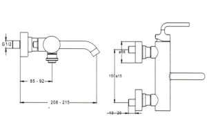 Смеситель Jacob Delafon Purist E14589-4A-CP для ванны с душем - 2