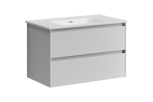 Тумба под раковину подвесная Sancos Cento 80 белая глянцевая