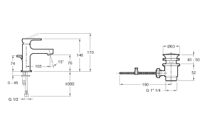 Смеситель Jacob Delafon Strayt E8776-CP для раковины - 2