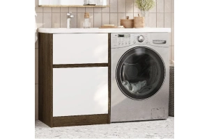 Комплект мебели Aquaton Лондри 60 темное дерево-белый - 2