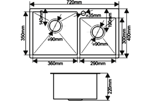 Мойка кухонная Melana S7240HB графит - 2