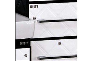 Тумба под раковину Misty Гранд Lux 60 бело-черная кожа cristallo, 2 ящика - 3