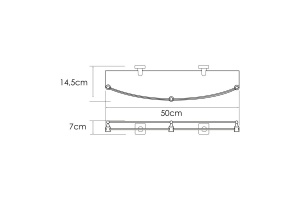 Полка стеклянная c бортиком Wasserkraft Rhin никель - 2