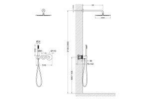 Душевая система встроенная с термостатом Timo Saona хром - 2