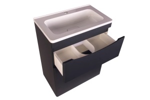 Тумба под раковину Style Line Бергамо 60 Люкс Plus, черный (СС-00002308) - 2