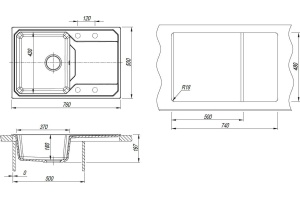 Мойка кухонная Bamboo Кардинал 760 белая - 3