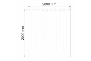 Штора для ванной WasserKraft Aland 200x200 серый - черный - 3