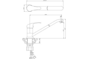 Смеситель для кухонной мойки Rossinka  хром (Y35-21U) - 2